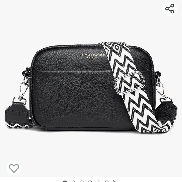 stly & leather Handbags - NWOT black cross body purse